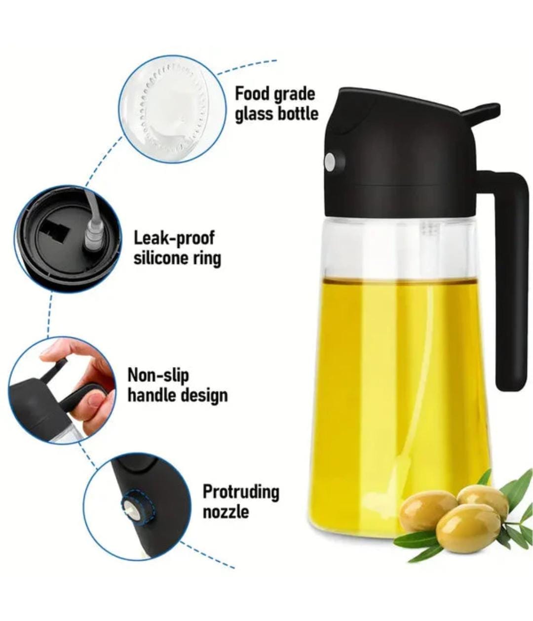 Oil Sprayer & Dispenser Bottle (500ml)