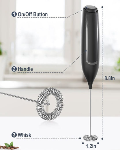 ☕ Electric Milk Frother – USB Rechargeable Hand Blender